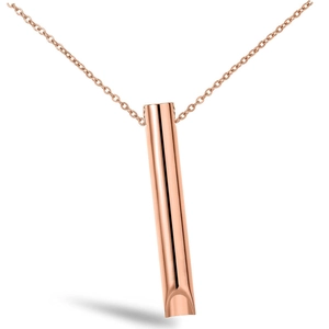 Collana con fischietto per la respirazione in acciaio inossidabile oro rosa