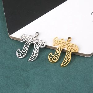 Elegant stainless steel hollow symbol pendants in gold and silver finish for jewelry