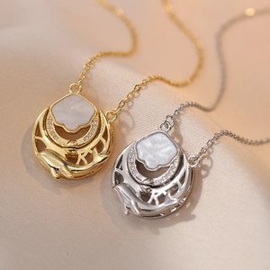 Collier Pendentif Baleine en Acier Inoxydable Avec Incrustation de Zirconia et Coquille Chaîne Élégante Or Argent pour Femmes