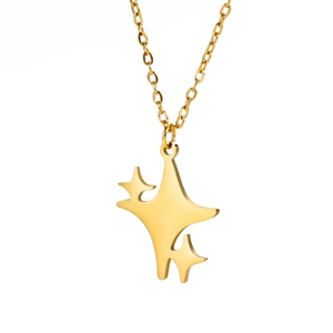 Minimalistische gouden ster hanger ketting van gepolijst titanium staal voor dames