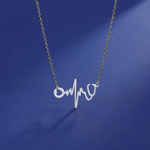 Edelstahl Stethoskop EKG Herzschlag Anhänger Halskette Für Krankenschwester Arzt Medizinstudent Herz Schmuck Geschenk