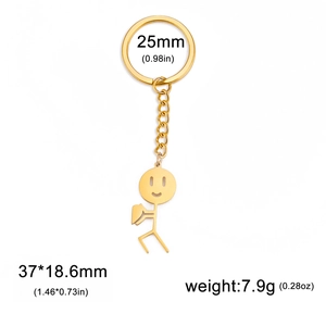 Gouden sleutelhanger detail met 25mm ring en 37x18,6mm hart hanger afmetingen