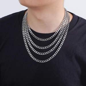 Stainless Steel Cuban Link Necklace For Men Women Classic Punk Wide Metal Curb Chain Jewelry Gold Silver Color Necklace