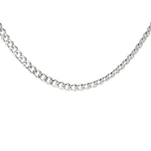 Classic silver stainless steel cuban curb chain necklace for men and women