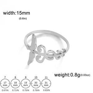 Guide des tailles pour bague caducée en acier avec dimensions et poids du bijou