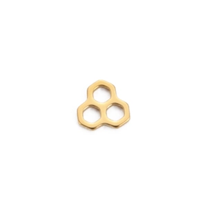 Polished gold honeycomb geometric pendant for DIY earring necklace jewelry making