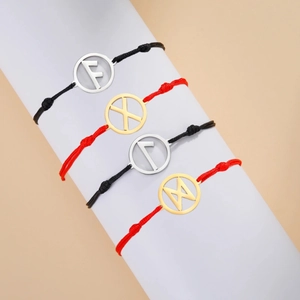 Nordische Rune Edelstahl Geflochtenes Seil Armband Für Herren Damen Verstellbare Schnur Charm Armband Wikinger Odin Schmuck Geschenk
