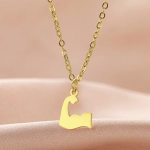 Collana con Pendente a Forma di Bicipite in Acciaio Inossidabile Minimalista per Uomo Donna Gioielli Fitness Palestra Sportivi Regalo