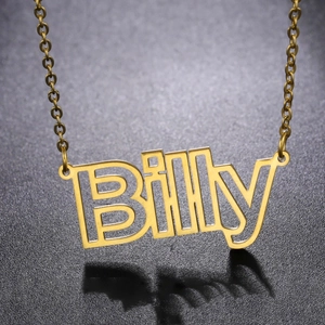 Personalisierte Edelstahl Namenskette Für Damen Herren Vergoldet Versilbert Brief Anhänger Mode Schmuck Geschenk