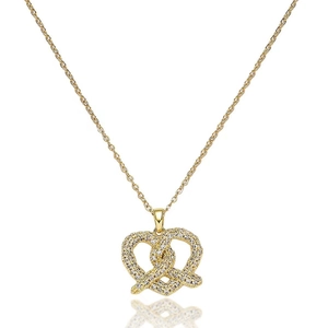 Elegante Collana Con Pendente A Nodo Di Cuore Per Donna Zircone Acciaio Inossidabile Catena Da Clavicola