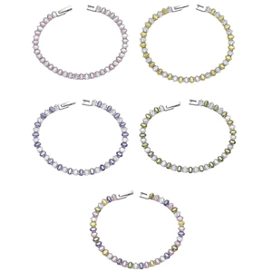 Tennis Bracelet Stainless Steel Oval Cut Zircon Adjustable Fashion Jewelry For Women