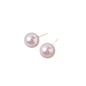 Elegante minimalistische runde Perlenohrstecker mit Goldstiften für Vintage-Look