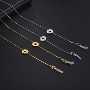 Catenella per Occhiali in Acciaio Inossidabile 304 Con Pendente a Bussola Stella Catena a Scatola Cordino per Occhiali Gioielli Donna