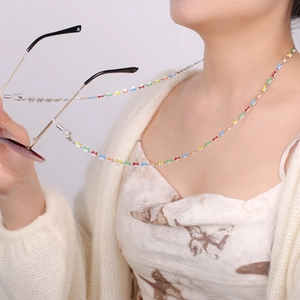 Colorful butterfly sunglasses chain with stainless steel strap for women's outdoor accessory