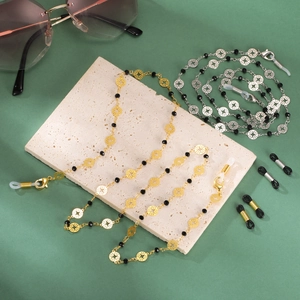 Chaîne de Lunettes en Acier Inoxydable Étoile Ajourée Ronde Mode Antidérapante Cordon de Lunettes Bijoux Femme
