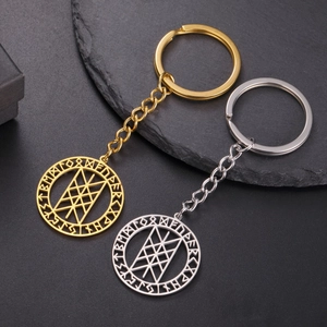 Llavero Colgante Redondo Hueco Brújula Vegvisir Runa Vikinga Nórdica de Acero Inoxidable Punk Metal Joyería para Hombres Mujeres