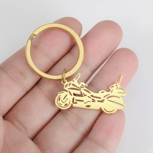 Porte-clés de Moto en Acier Inoxydable Pendentif de Moto Ajouré Anneau Porte-clés pour Homme Femme Motard Cadeau Accessoire Cool