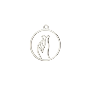 Pendentif geste cœur évidé en argent en acier titane plaqué or 18 carats de luxe
