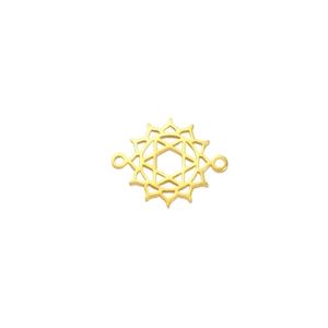 Gold stainless steel mandala lotus flower connector charm for DIY jewelry making
