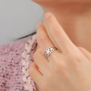 Anello regolabile in acciaio inossidabile con motivi di tartaruga e stella marina