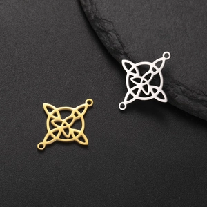 18k gold and silver plated stainless steel witch knot pendants for jewelry making