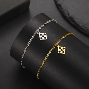 Minimalist 304 stainless steel heart bracelets in gold and silver on professional display