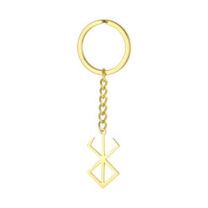 Golden Berserk Brand of Sacrifice stainless steel keychain pendant with polished finish