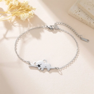 Schattige koala armband van 304 roestvrij staal met karabijnsluiting en verlengketting