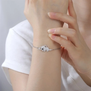 Schattige koala hanger armband voor dames gemaakt van duurzaam zilver 304 edelstaal
