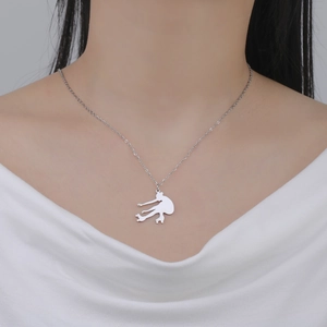 Halskette aus 304 Edelstahl mit einem minimalistischen Eiskunstläufer-Silhouette-Anhänger