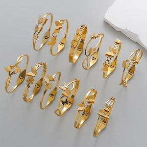 Mode Edelstahl Schmetterling Armreif Für Damen Vergoldet Matt Zirkonia Überkreuzt Gelenk Armband Schmuck Geschenk