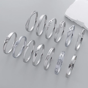 Minimalistischer Edelstahl Offener Armreif Für Damen Silber Poliert Geometrisches X Knoten Unendlichkeit Design Mode Schmuck Armband