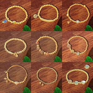 Vintage Kupfer Vergoldet Armband Für Damen Zirkonia Emaille Neuer Chinesischer Stil Verstellbare Perlenkette Armband Schmuck Geschenk