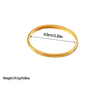 18K gold plated titanium steel star bangle with micro-paved sparkling cubic zirconia