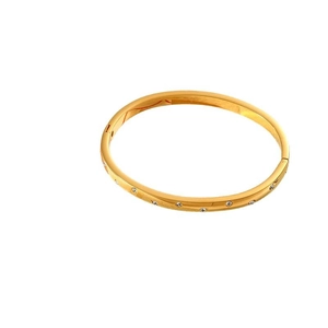 Elegant 18K gold plated stainless steel bangle bracelet with starry crystal inlay.