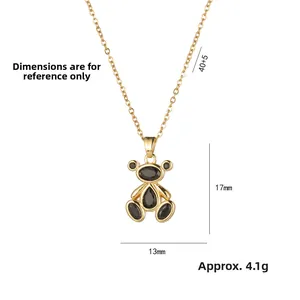 Macro detail of bear pendant with dimensions showing 17mm height and 13mm width