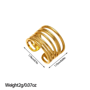Detailed size chart showing 1.78cm diameter and 2g weight for hollow star gold ring