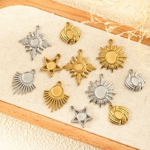 Gepolijste roestvrijstalen kruis- en hemelse hangers voor DIY-sieraden maken