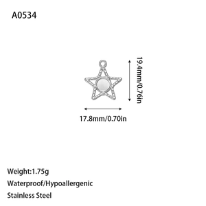 Gedetailleerde afmetingen van de watervaste hypoallergene roestvrijstalen sterhanger