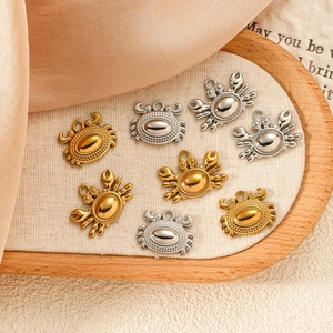 Pendentifs de crabe marin en or et argent pour la fabrication de bijoux DIY et artisanat