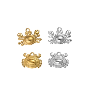 Pendentifs crabe en acier inoxydable poli en or et argent pour la création de bijoux