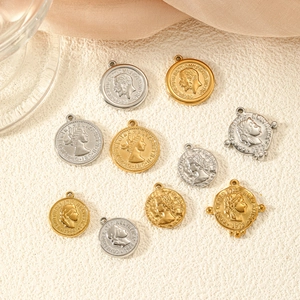 Vintage Stainless Steel Religious Portrait Coin Pendant For Necklace DIY Jewelry Accessory Waterproof Hypoallergenic Charm Pendant Only
