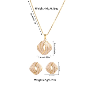Detailed view of pink enamel jewelry set with necklace and earring dimensions and weights
