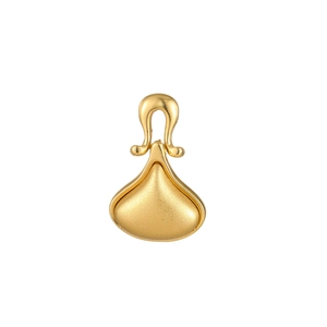 Elegant U-shaped coffee and gold water drop earrings with polished and matte dual texture