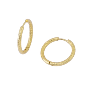 Minimalistische goldene Edelstahl-Ohrringe mit Rautenmuster-Struktur für Damen