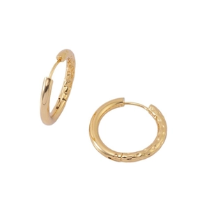 Minimalist gold-plated hammered geometric hoop earrings with textured finish for women