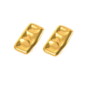 Orecchini geometrici rettangolari in acciaio inossidabile placcato oro 18K stile minimal