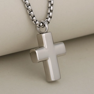 Roestvrij Stalen Kruis Urn Hanger Voor As Gepersonaliseerde Gedenktekensieraden Voor Huisdier Mens Gepolijst Kruis Alleen Hanger