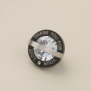 Starry sky round crystal stainless steel pendant with Thank You For Your Love engraving