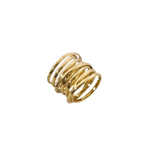 Bague multicouche dorée minimaliste avec un design moderne enroulé pour femmes